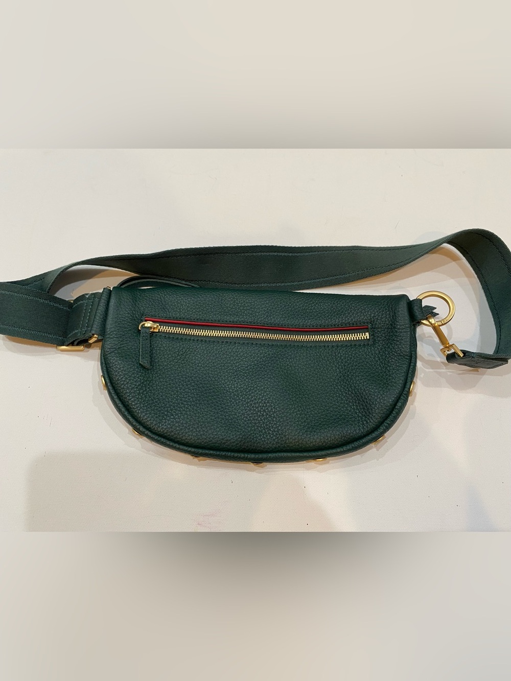 Hammitt Charles Dark Green Leather Crossbody Belt Bag with Gold Hardware Medium - Picture 2 of 9